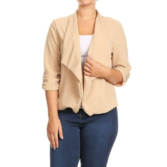 Women's Plus Size Women's Trendy Style Open Front Casual Blazer Jacket