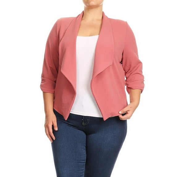 Women's Plus Size Women's Trendy Style Open Front Casual Blazer Jacket