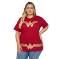 thumbnail image 1 of Women's Plus Size Wonder Woman Halloween Costume T-Shirt Tee Red Gold DC Comics, 1 of 7