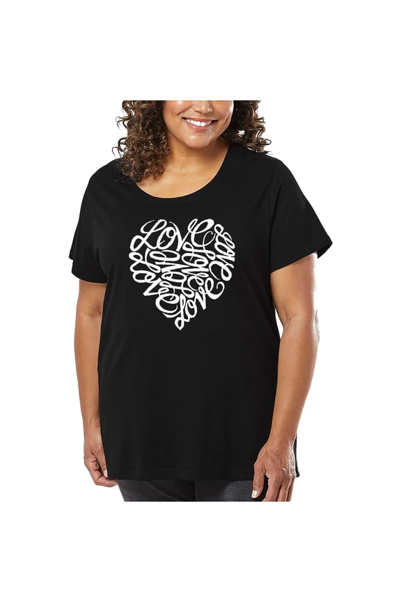 Women's Plus Size Word Art T-shirt - LOVE