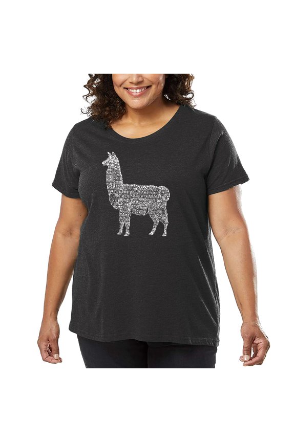 Women's Plus Size Word Art T-shirt - Llama Mama