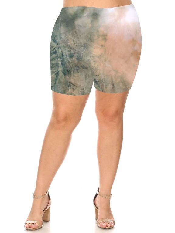 Women's Plus Size Workout Elastic High Waist Basic Active Yoga Casual Biker Shorts Pants