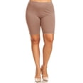 thumbnail image 1 of Women's Plus Size Workout Elastic High Waist Basic Active Yoga Casual Biker Shorts Pants, 1 of 3