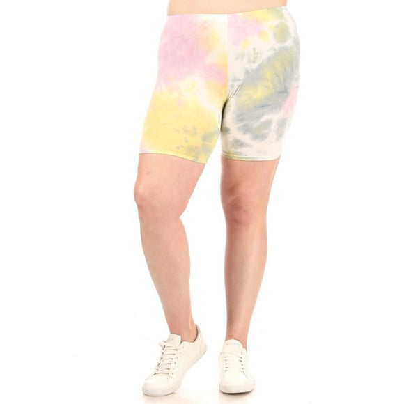 Women's Plus Size Workout High Waist Stretch Active Yoga Print Basic Biker Shorts Pants