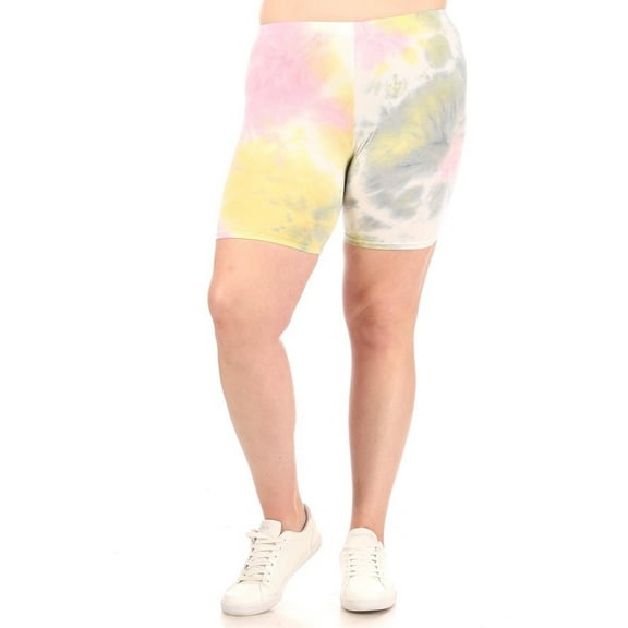 Women's Plus Size Workout High Waist Stretch Active Yoga Print Basic Biker Shorts Pants