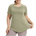 thumbnail image 1 of Women's Plus Size Workout Tops Short Sleeve V Neck Gym Shirts Summer Athletic Yoga Tshirts Loose Fit Casual Quick Dry Clothes 2025, 1 of 6