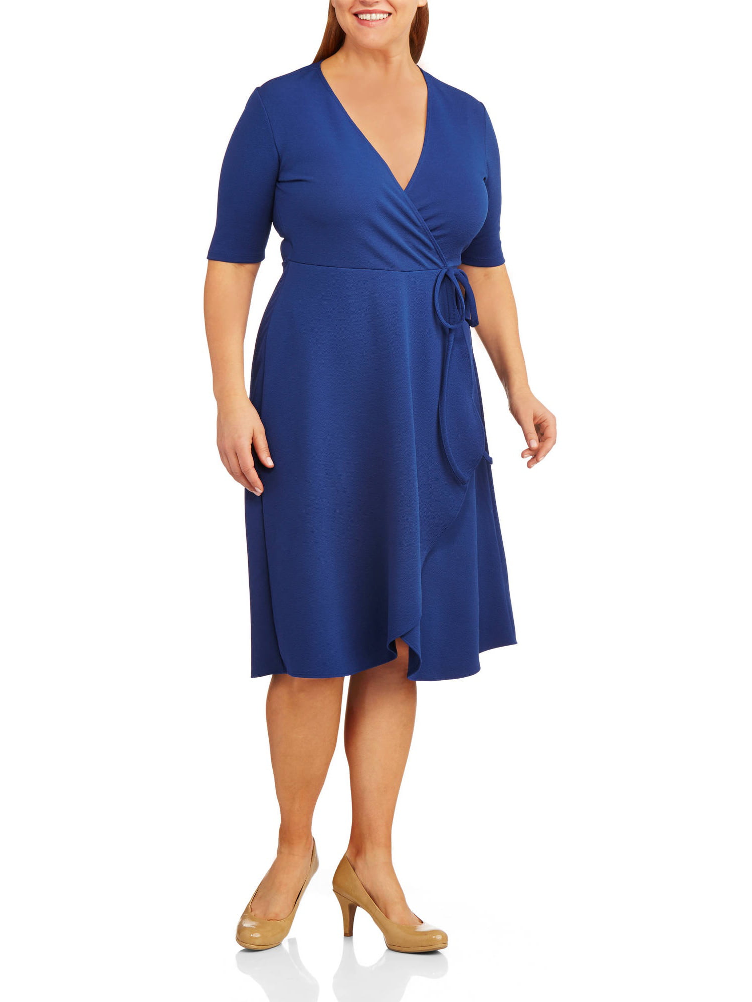Women's Plus-Size Wrap Dress - Walmart.com