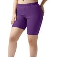 thumbnail image 1 of Women's Plus Size Yoga Shorts 5'' Elastic Waist Stretch Soft Activewear Fitness Workout Biker Short Leggings (4XL, Purple), 1 of 7