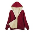 thumbnail image 1 of Women's Plus Size Zip Up Hoodie Winter Warm Fleece Lined Long Sleeve Tunic, 1 of 5