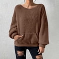 thumbnail image 1 of Women's Plus Size Zip Up Pullover Fuzzy Fleece Round Neck Sweatshirt with Pockets Long Sleeve, 1 of 9
