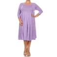 thumbnail image 1 of Women's Plus Size trendy style Solid 3/4 sleeve long dress, 1 of 5