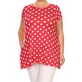 thumbnail image 1 of Women's Plus Size trendy style casual Polka Dot short sleeve side pocket tunic top., 1 of 4