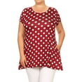 thumbnail image 1 of Women's Plus Size trendy style casual Polka Dot short sleeve side pocket tunic top., 1 of 4