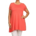 thumbnail image 1 of Women's Plus Size trendy style casual solid short sleeve side pocket tunic top, 1 of 4