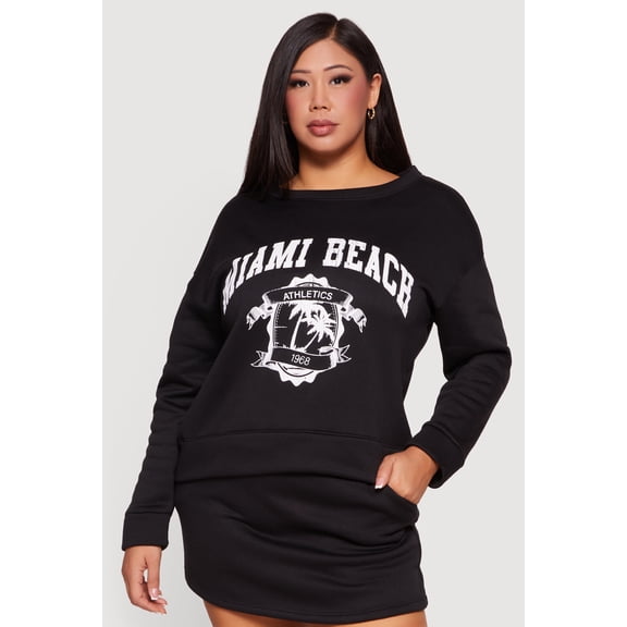 Women's Plus Sized Miami Beach Graphic Sweatshirt