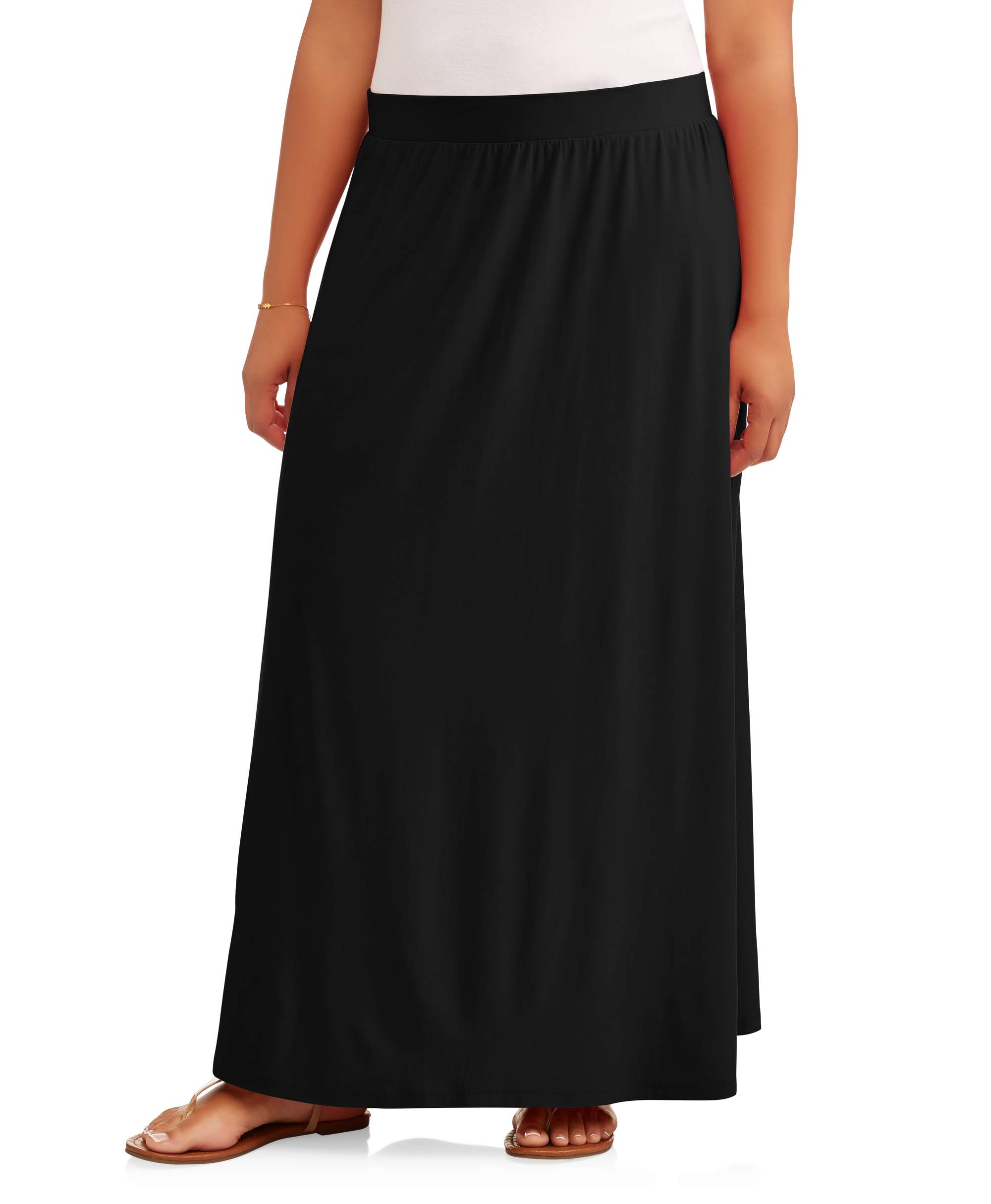 Women's Plus Super Soft Brushed Knit Maxi Skirt - Walmart.com