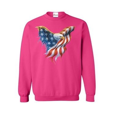 Women's Plus Sweatshirts and Hoodies - American Flag Eagle USA