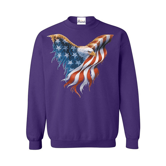 Women's Plus Sweatshirts and Hoodies - American Flag Eagle USA