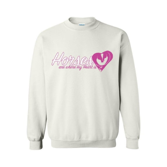 Women's Plus Sweatshirts and Hoodies - Horses Where My Heart Is