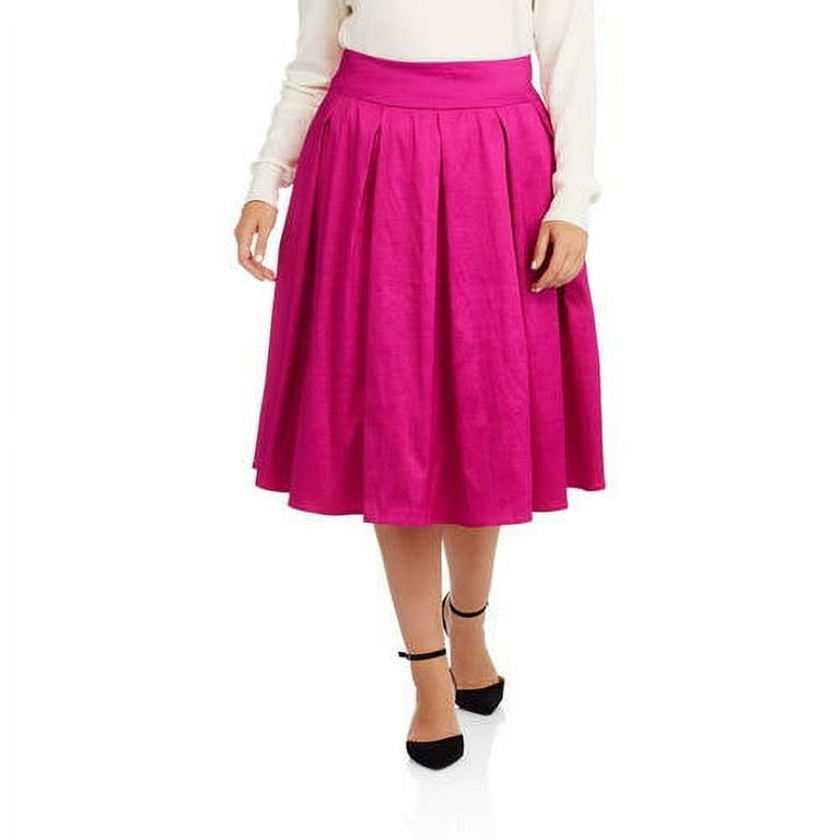 Women s Plus Taffeta Midi Skirt Walmart