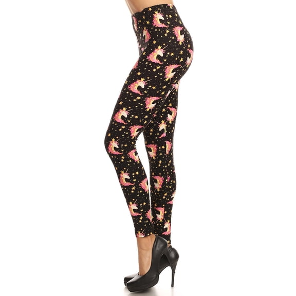 Pink Unicorn Princess Stardust Print Soft Leggings