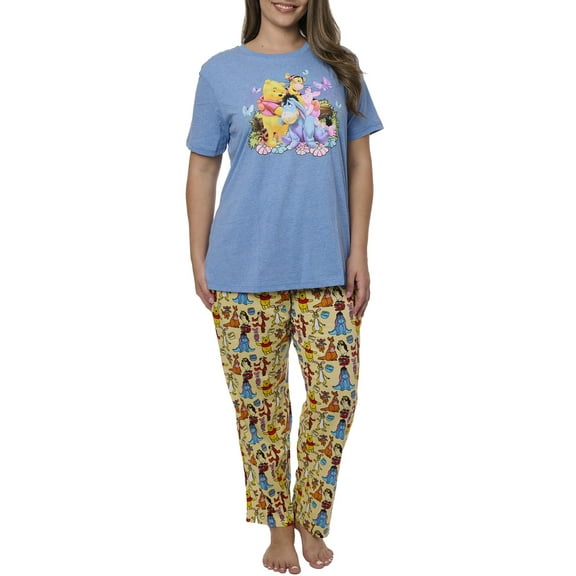 Women's Plus Winnie The Pooh & Friends T-Shirt and Lounge Pants 2Pc Set Disney