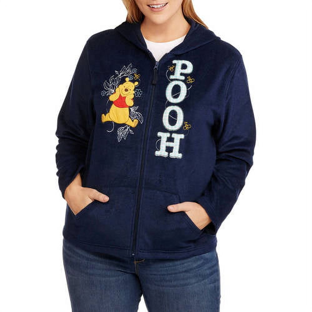 Women's Plus Winnie the Pooh Plush Fleece Full Zip Hoodie - Walmart.com