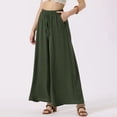 thumbnail image 1 of Women's Plus Women's Pants Elastic Waist with Pockets Capri Pants for Women Dressy Casual Plus Womens Elastic High Waisted Drawstring Palazzo Pants Casual Wide Leg Long Pant Trousers with Pocket, 1 of 7