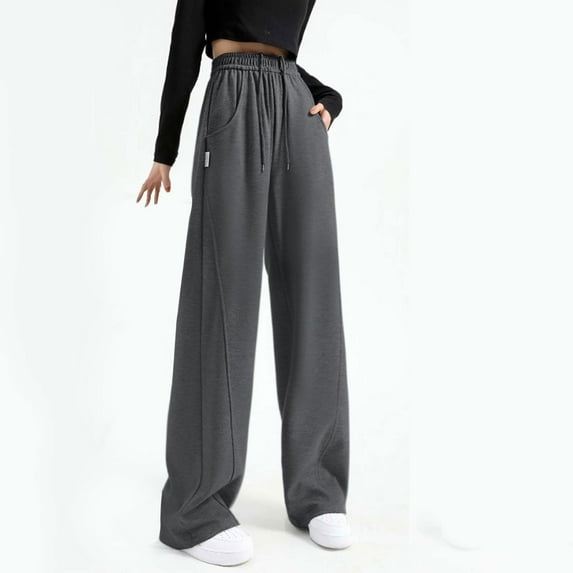 Women's Plus Womens Sweatpants Tall Women's Casual Sweatpants Relaxed Fit Baggy Clothes High Waist Drawstring Waist with Pockets Loose Cargo Joggers Pants