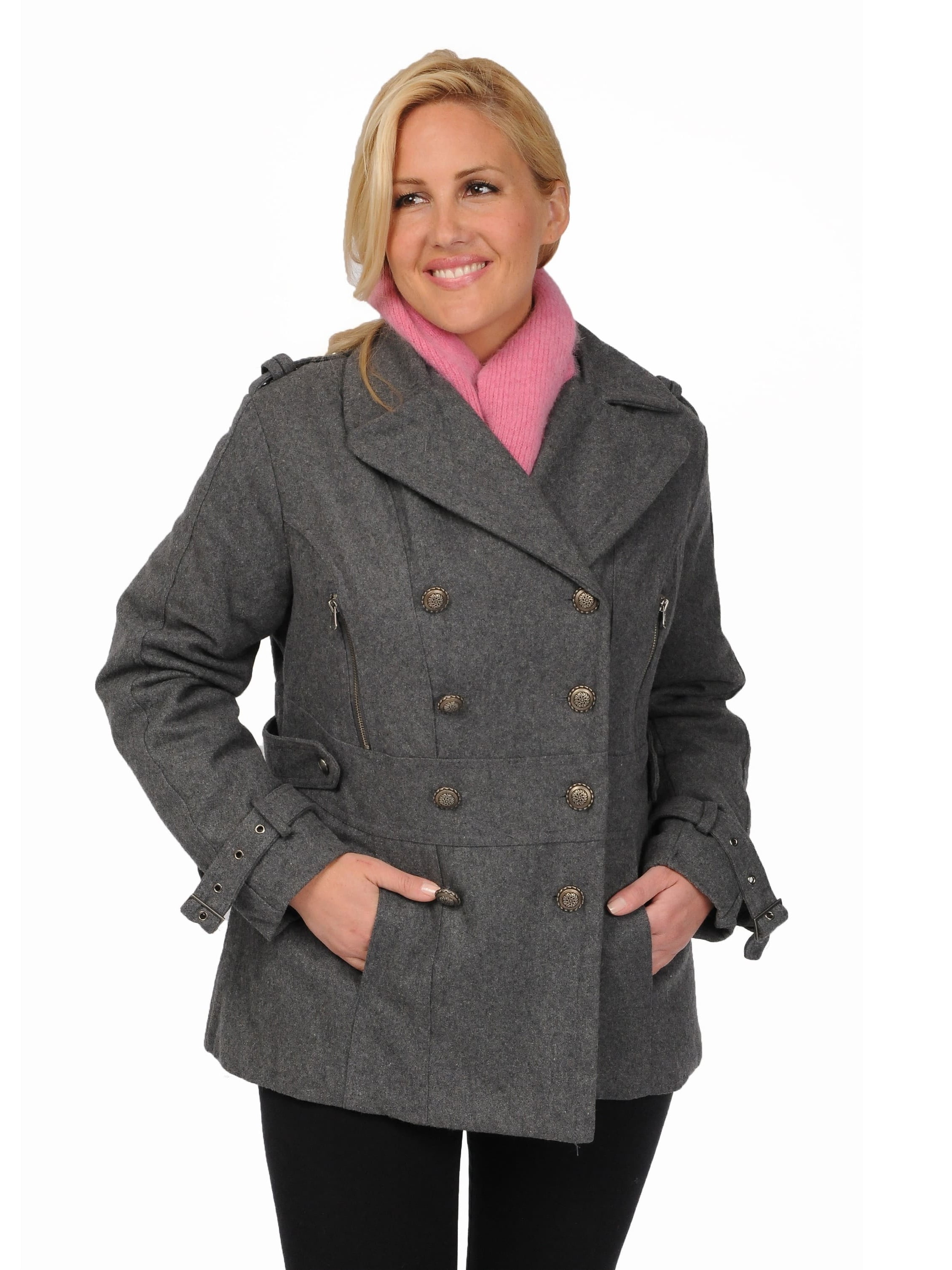 Women's Plus Wool Blend Fashion Pea Coat