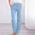 thumbnail image 1 of Women's Plus Work Pants Women High Waisted Stretch Womens Summer Pants Suits Casual Women High Waisted Wide Leg Pants Casual Drawstring Elastic Trousers Comfy Straight Leg Long Pants with Pockets, 1 of 4