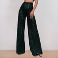thumbnail image 1 of Women's Plus Work Pants Women Petite Length Linen Pants Women Petite Dressy Women's Fashion Casual Sequined Pants Sparkling Sequins High Waisted Wide Leg Flared Pants Flared Pants Nightclub Wear, 1 of 5