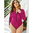 thumbnail image 1 of Women's Plus size Rashguard One Piece Swimsuit Zipper Surfing Shirt Sun Protection, 1 of 5