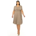 thumbnail image 1 of Women's Plus size Stylish Solid Faux Wrap Dress with Deep V-Neck, 1 of 5