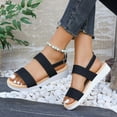 thumbnail image 1 of Women's Plus-size Summer New Muffin Heave-soled Open-toed Casual Sandals With Buckle Summer Sandals for Women Black 36, 1 of 7