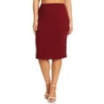 thumbnail image 1 of Women's Plus size Trendy Style Knee Length Solid Pencil Skirt, 1 of 4