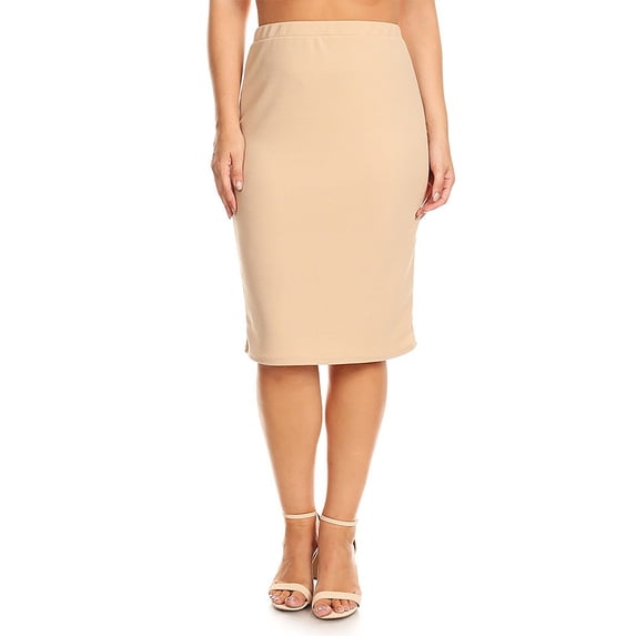 Women's Plus size Trendy Style Solid Pencil Skirt