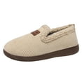 thumbnail image 1 of Women's Plush Casual Shoes Winter Warm Slip On Ankle Booties Soft Sole Comfortable Non Slip House Slippers Beige Size 6, 1 of 7