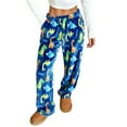 thumbnail image 1 of Women's Plush Christmas Pattern Pajama Pants Soft Elastic Waist with 2 Pockets, Blue, XL, 1 of 4