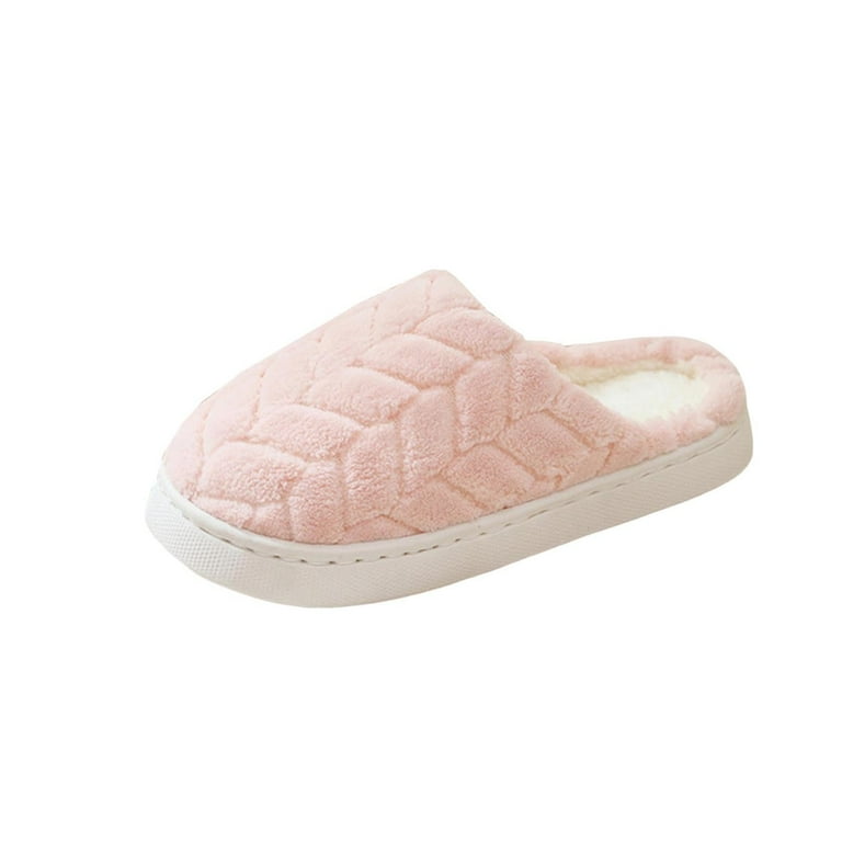 Women's Plush Closed-Toe House Slippers Memory Foam Slippers Warm