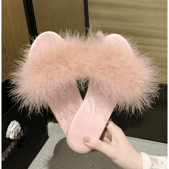 Women's Plush Cloud Slippers - Open-Toe Slide with Comfort for Indoor & Outdoor