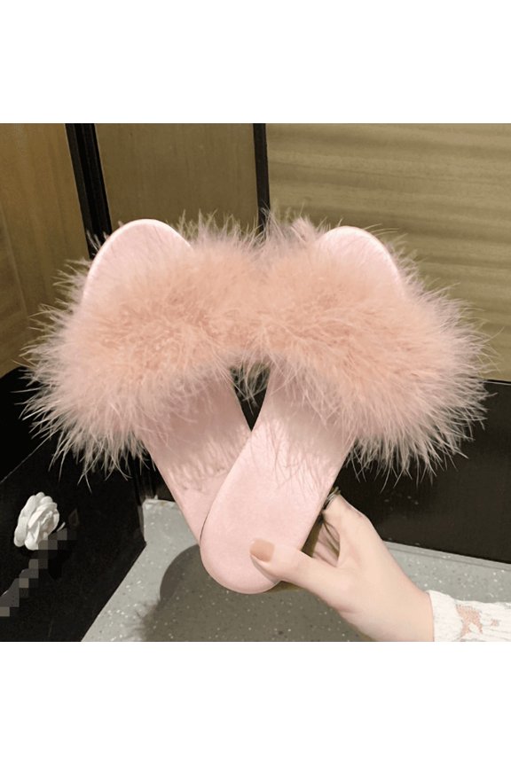 Women's Plush Cloud Slippers - Open-Toe Slide with Comfort for Indoor & Outdoor