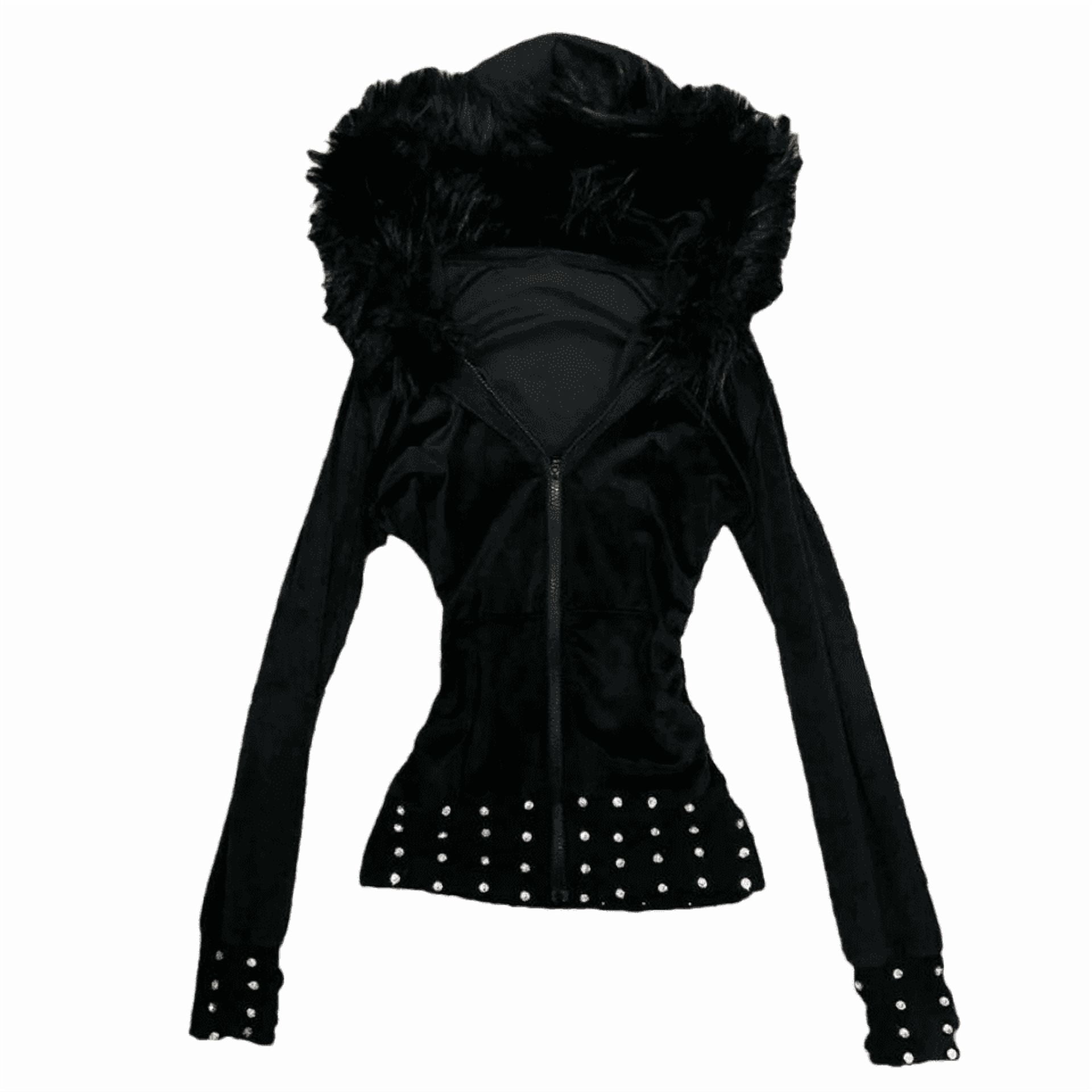 Women’s Plush Fleece Hooded Zip-Up Jacket, Thick Warm Winter Cozy Fur-Lined Hoodie Coat, Soft Fluffy Outerwear Top for Cold-Weather Daily Wear, Casual Comfortable Fashion Jacket
