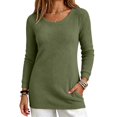 thumbnail image 1 of Women's Plush Fleece Pullover Sweater, Loose Fit Crewneck Long Sleeve Fuzzy Top, Soft Cozy Casual Sweatshirt for Fall Winter Daily Wear Green, 1 of 6