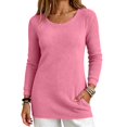 thumbnail image 1 of Women's Plush Fleece Pullover Sweater, Loose Fit Crewneck Long Sleeve Fuzzy Top, Soft Cozy Casual Sweatshirt for Fall Winter Daily Wear Pink, 1 of 6