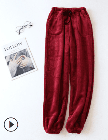 CAITZR Women's Plush Fuzzy Skull Pajama Pants Warm Cozy Pj Bottoms  Drawstring Lounge Pants Fleece Sweatpants Fluffy Sleepwear