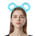 thumbnail image 1 of Women's Plush Headband with Cute Bear Ears - Candy Color Winter Hair Hoop for Makeup and Parties, Winter Thick Plush Headband Round Bear Ears Makeup Hair Hoop Bandana Purple, 1 of 6
