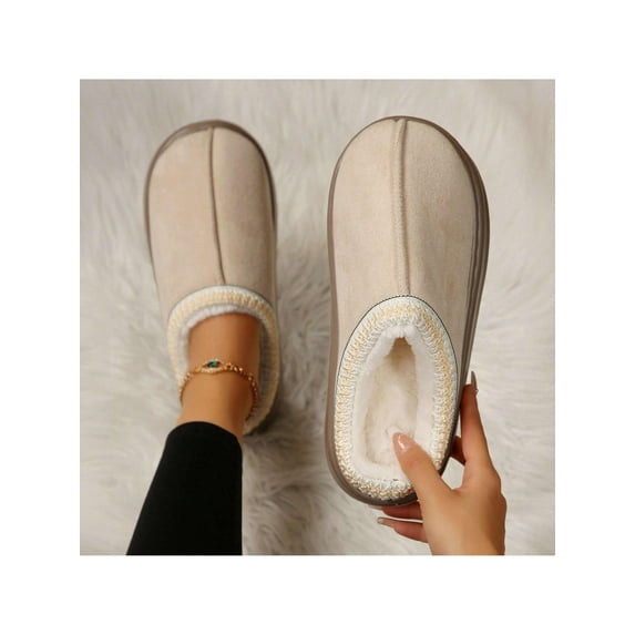 Women’s Plush-Lined Fashion Boots Slippers with Memory Foam Insole and Thick Sole - Perfect for Fall/Winter