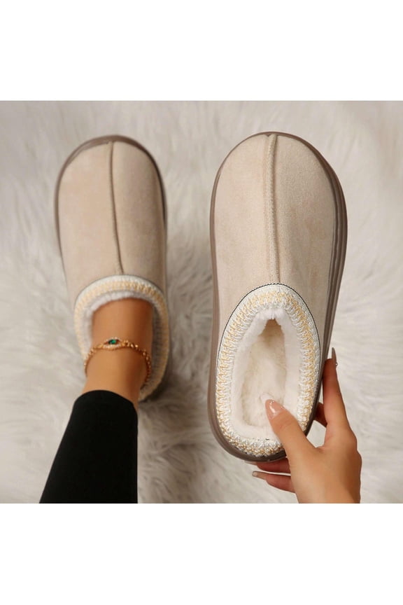 Women’s Plush-Lined Fashion Boots Slippers with Memory Foam Insole and Thick Sole - Perfect for Fall/Winter