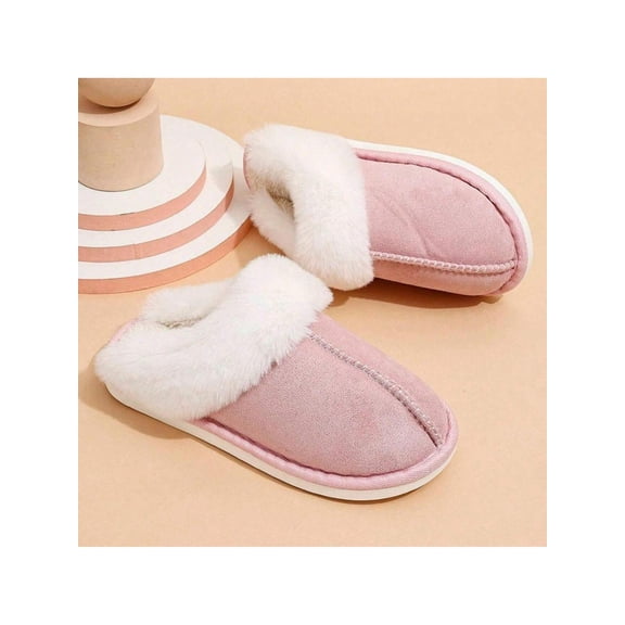 Women's Plush Lined Slippers - Soft & Warm, Dual Use for Home and Outdoor